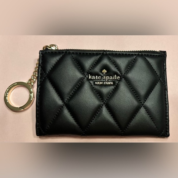 kate spade Handbags - NWT Kate Spade Carey Small Card Holder Smooth Quilted Leather Black KA598